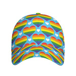 LGBT Pride Rainbow Heart Pattern Print Baseball Cap