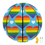 LGBT Pride Rainbow Heart Pattern Print Basketball