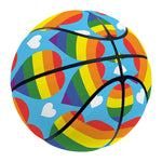 LGBT Pride Rainbow Heart Pattern Print Basketball