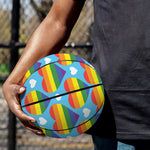 LGBT Pride Rainbow Heart Pattern Print Basketball