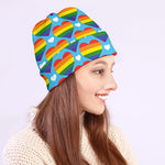 LGBT Pride Rainbow Heart Pattern Print Beanie