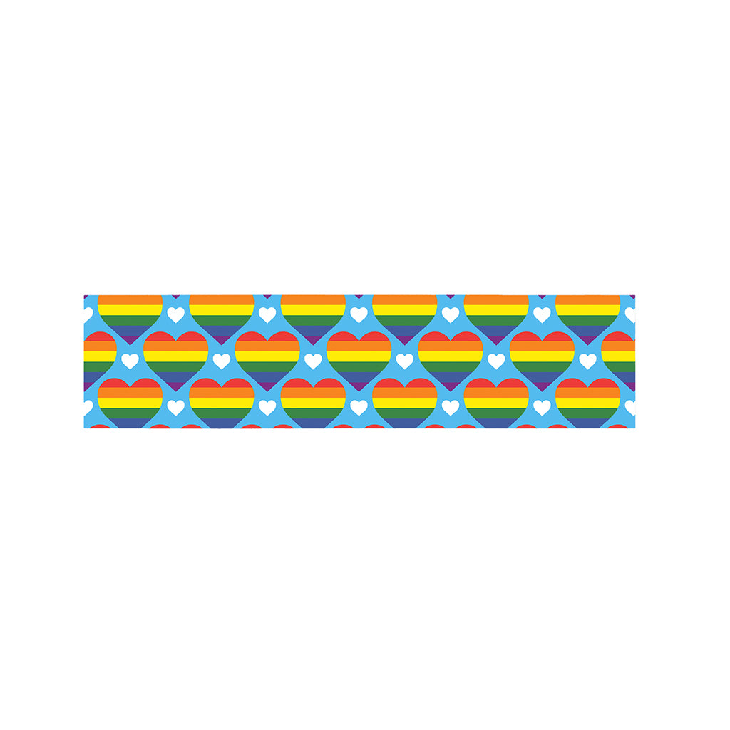 LGBT Pride Rainbow Heart Pattern Print Bed Runner
