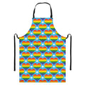 LGBT Pride Rainbow Heart Pattern Print Bib Apron With Pocket