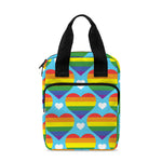 LGBT Pride Rainbow Heart Pattern Print Bible Tote Bag