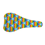 LGBT Pride Rainbow Heart Pattern Print Bicycle Seat Cover