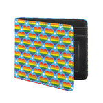 LGBT Pride Rainbow Heart Pattern Print Bifold Wallet