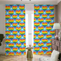 LGBT Pride Rainbow Heart Pattern Print Dimout Pencil Pleat Curtains