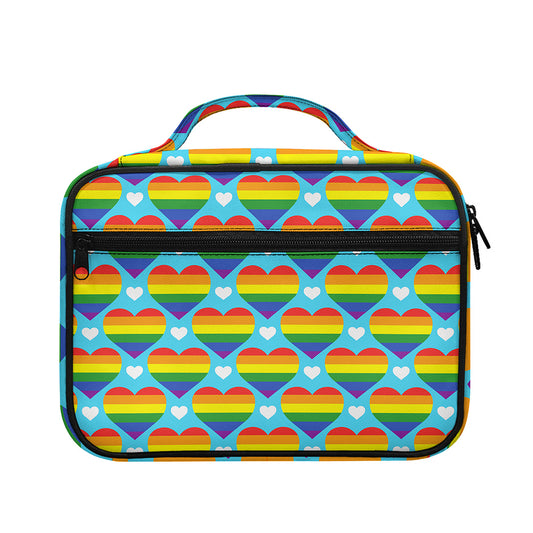 LGBT Pride Rainbow Heart Pattern Print Briefcase Bible Bag