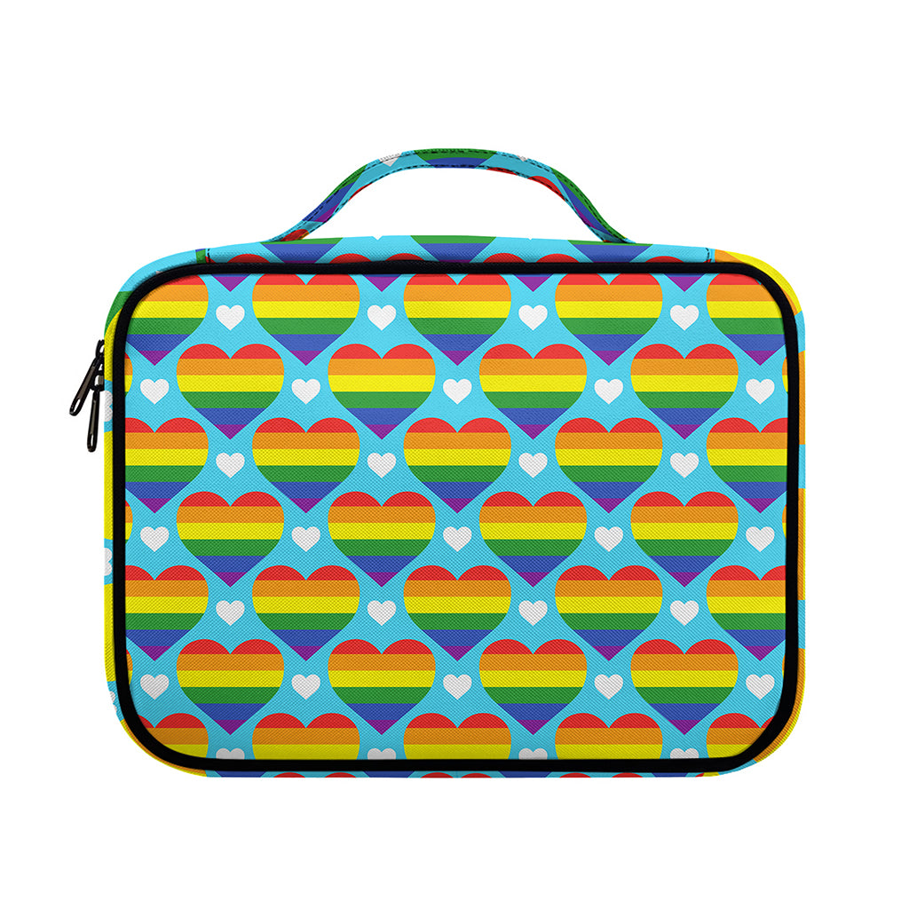LGBT Pride Rainbow Heart Pattern Print Briefcase Bible Bag