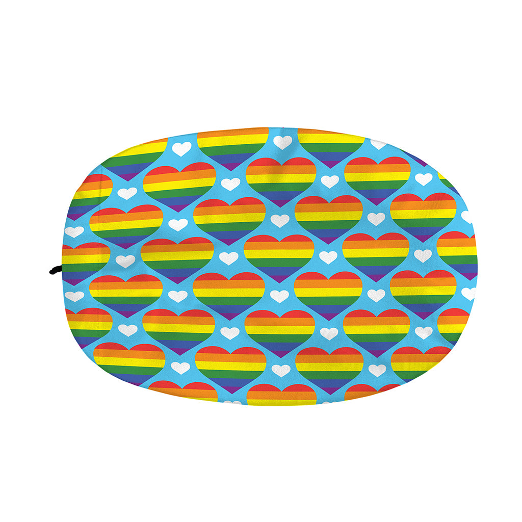 LGBT Pride Rainbow Heart Pattern Print Car Side Mirror Covers