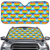 LGBT Pride Rainbow Heart Pattern Print Car Windshield Sun Shade