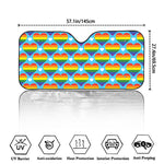 LGBT Pride Rainbow Heart Pattern Print Car Windshield Sun Shade