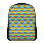 LGBT Pride Rainbow Heart Pattern Print Casual Backpack