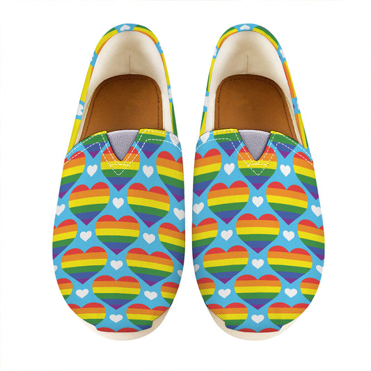 LGBT Pride Rainbow Heart Pattern Print Casual Shoes