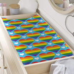 LGBT Pride Rainbow Heart Pattern Print Changing Pad Cover