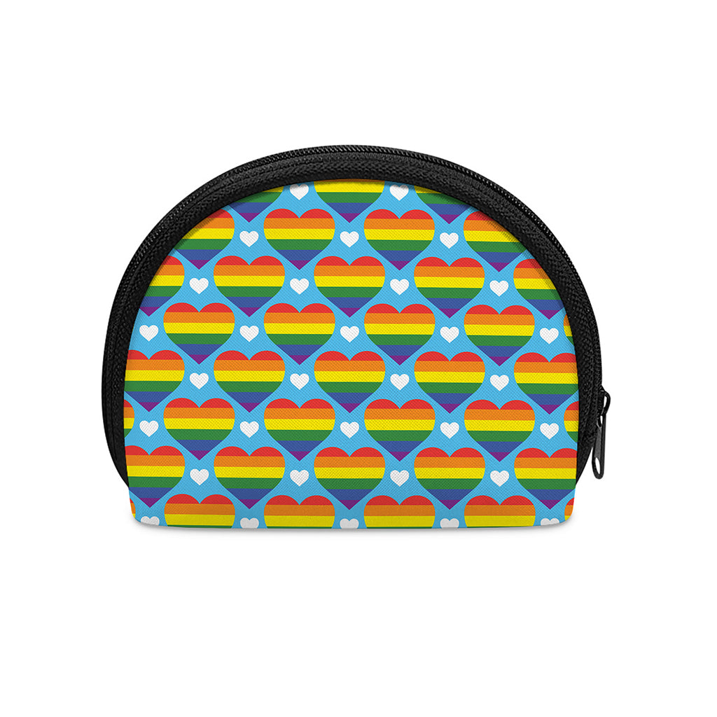 LGBT Pride Rainbow Heart Pattern Print Coin Purse
