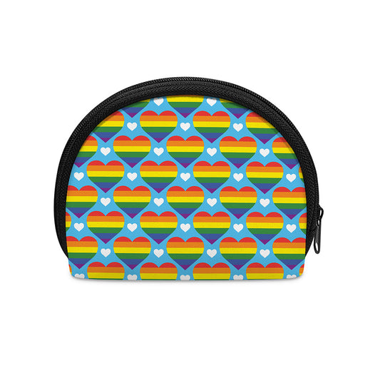 LGBT Pride Rainbow Heart Pattern Print Coin Purse