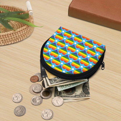 LGBT Pride Rainbow Heart Pattern Print Coin Purse