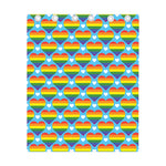 LGBT Pride Rainbow Heart Pattern Print Curtain