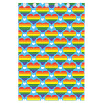 LGBT Pride Rainbow Heart Pattern Print Curtain