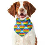 LGBT Pride Rainbow Heart Pattern Print Dog Bandana