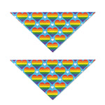 LGBT Pride Rainbow Heart Pattern Print Dog Bandana