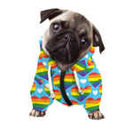 LGBT Pride Rainbow Heart Pattern Print Dog Zip Up Hoodie