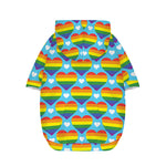 LGBT Pride Rainbow Heart Pattern Print Dog Zip Up Hoodie