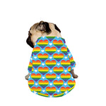 LGBT Pride Rainbow Heart Pattern Print Dog Zip Up Jacket