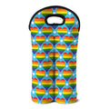 LGBT Pride Rainbow Heart Pattern Print Double Neoprene Wine Tote