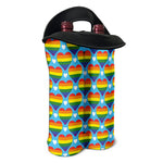 LGBT Pride Rainbow Heart Pattern Print Double Neoprene Wine Tote