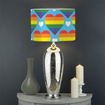 LGBT Pride Rainbow Heart Pattern Print Drum Lamp Shade