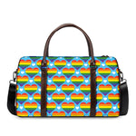 LGBT Pride Rainbow Heart Pattern Print Duffle Bag