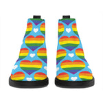 LGBT Pride Rainbow Heart Pattern Print Flat Ankle Boots