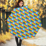 LGBT Pride Rainbow Heart Pattern Print Foldable Umbrella