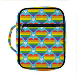 LGBT Pride Rainbow Heart Pattern Print Front Pocket Bible Bag