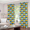 LGBT Pride Rainbow Heart Pattern Print Grommet Curtains