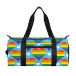 LGBT Pride Rainbow Heart Pattern Print Gym Bag