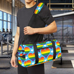 LGBT Pride Rainbow Heart Pattern Print Gym Bag