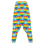 LGBT Pride Rainbow Heart Pattern Print Hammer Pants
