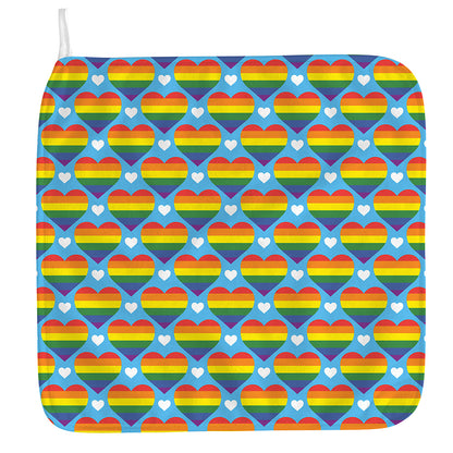LGBT Pride Rainbow Heart Pattern Print Hand Towel