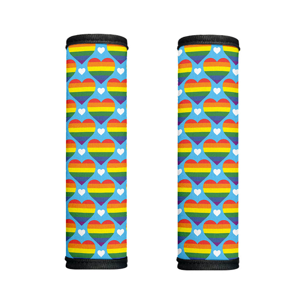 LGBT Pride Rainbow Heart Pattern Print Handle Covers