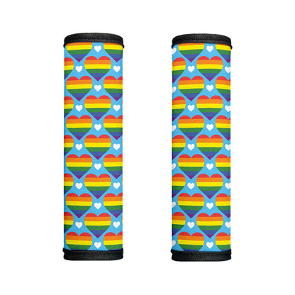 LGBT Pride Rainbow Heart Pattern Print Handle Covers