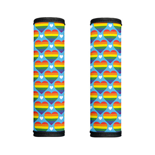 LGBT Pride Rainbow Heart Pattern Print Handle Covers