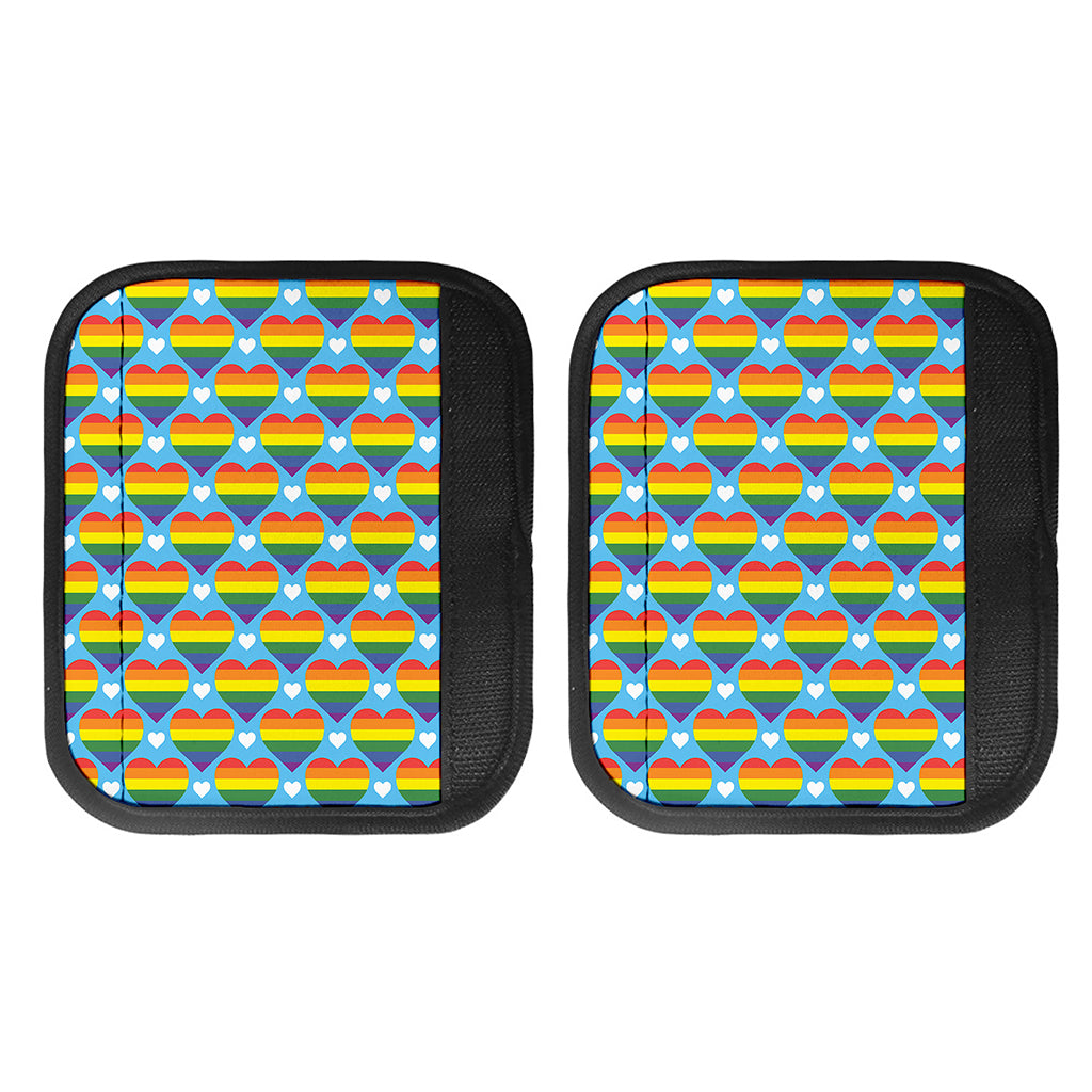 LGBT Pride Rainbow Heart Pattern Print Handle Covers