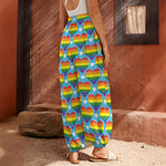 LGBT Pride Rainbow Heart Pattern Print Harem Pants