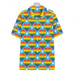 LGBT Pride Rainbow Heart Pattern Print Hawaiian Shirt