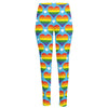 LGBT Pride Rainbow Heart Pattern Print High-Waisted Pocket Leggings