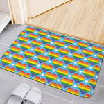 LGBT Pride Rainbow Heart Pattern Print Indoor Door Mat