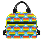 LGBT Pride Rainbow Heart Pattern Print Insulated Lunch Bag